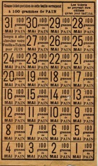 Le ticket  de pain 1940-1949