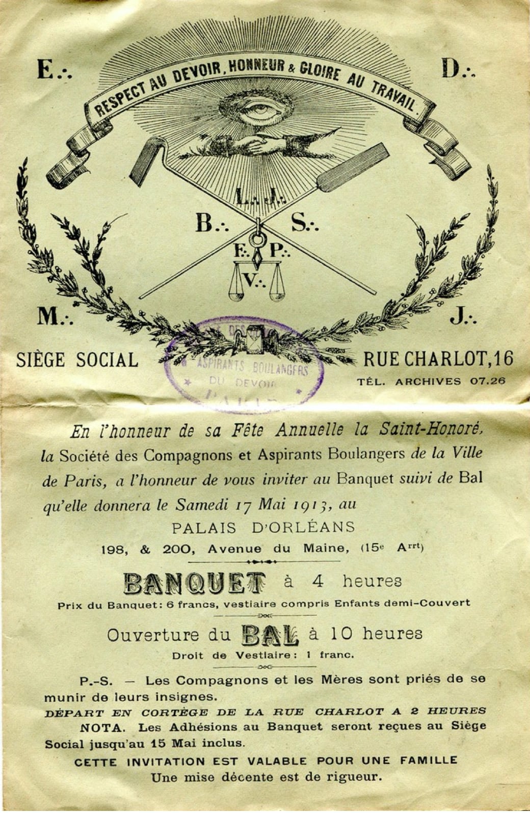 Saint-Honoré Paris 1913