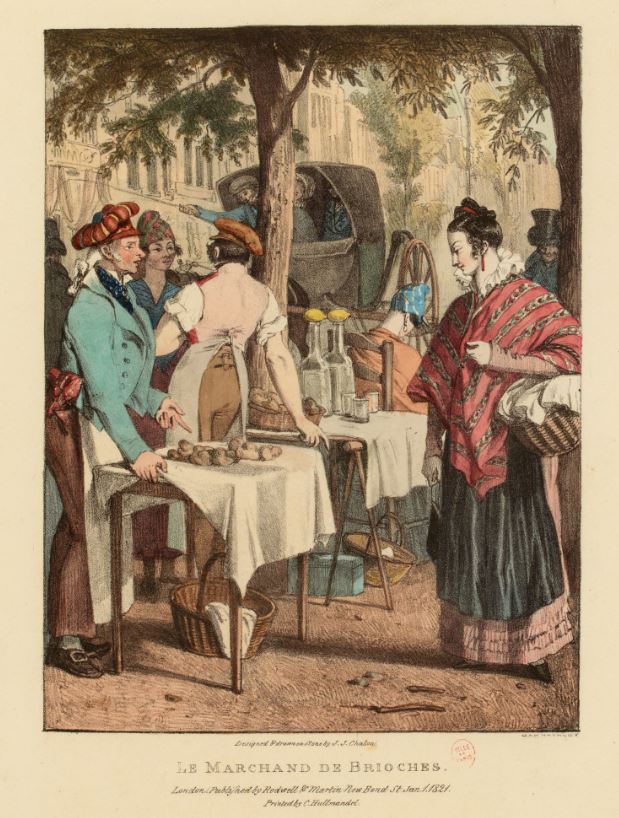 Le marchand de brioches par John CHALON – 1821 Paris musée Carnavalet