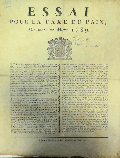 Taxe du pain 1789