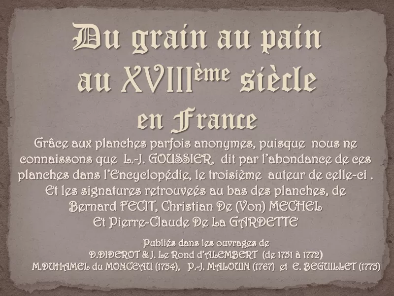 Du grain au pain au XVIIIe siècle